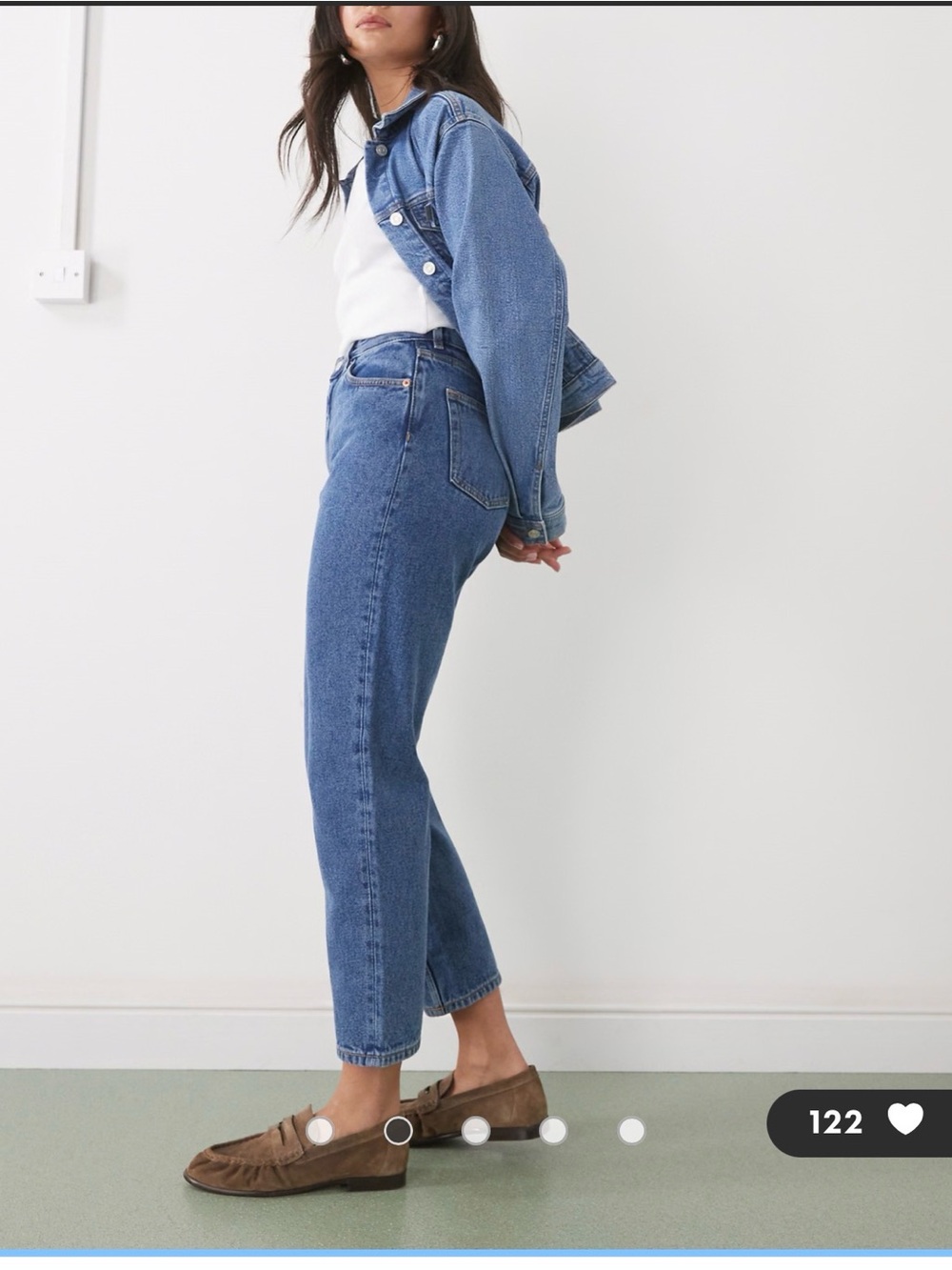 MONKI Taiki High Waist Balloon Leg Jeans Size 28 Blue Denim NWT